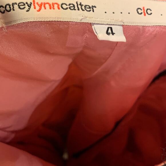 Corey Lynn Calter Pink Black Strapless Illusion Dress Size 4 Floral Lace - Picture 6 of 10